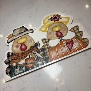VTG New Old Stock Vinyl Placemats "Autumn Fest" Kmart Mr. & Mrs. Turkey Set Of 6